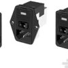 Filtr wejściowy złącza IEC 10A C14 TE Connectivity Montaż na kołnierzu