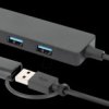 180863 USB 3.0 4-port hub, 4x USB-A, USB-A/C adapter