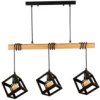 Lampa Wisząca Sweden 3X E27 Zwis Drewno Czarny Goldlux