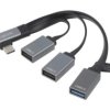 Hub USB, USB A gniazdo x3, USB C wtyk kątowy, USB 2.0, USB 3.2 UA0361