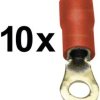 Końcówki kablowe oczkowe Sinuslive RKS-1,5 P10, czerwone, 10 szt.