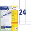 Avery-Zweckform 3474 Etykieta uniwersalna 70 x 37 mm Papier biały 2400 szt. Trwały Drukarka atramentowa, Drukarka Lasero