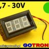 Woltomierz panelowy cyfrowy LED 2,7-30V ZIELONY obudowa