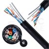 Kabel sieciowy F/UTP kat.5e skrętka 4x2x0,51mm zewnętrzny suchy z linką nośną PE czarny Alantec