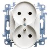 Simon 10 Gniazdo Podwójne Z/U Z Przesłonami Białe 16A 250V Ip20 Cgz2mz.01/11