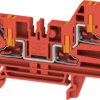 Through terminal block, push-in connection, 2.5 mm², 24 A, 8 kV, red, 2847360000