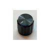 gałka 15mm aluminiowa czarna oś 6mm moletowana