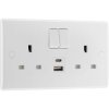 BG 822UAC12 White Nexus Moulded Double Switched 13A Power Socket - USB Charging