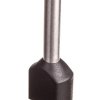 Końcówka tulejkowa izolowana TID 2x1,5mm2/12mm czarna cynowana TID2x1,5L12x500 /500szt./