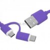 Kabel USB - USB micro C; micro USB 3w1. 1m