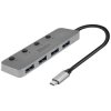 LINDY 43383 USB-C Hub Grey 4 ports USB 3.2 multiport splitter