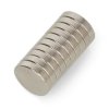 Magnes neodymowy okrągły N42/Ni+Cu+Ni - 10x2mm - 10szt.