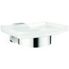 tesa 40628-00000-00 ELEGAANT soap tray chrome glossy/white satin no drill