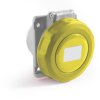 Złącze przemysłowe - zasilające 16A Gniazdo 100 → 130 V. 2P + E RS PRO Żółty Montaż na panelu IP67