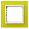 SONATA PRESTIGE Ramka 1 pojedyncza szklana 4 mm limonka szkło + ramka biała R-1RGC/60/00 OSPEL