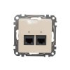 Gniazdo komputerowe podwójne RJ45 kat. 5e UTP, beżowy, Sedna Design i Elements SDD112452
