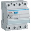 Wyłącznik różnicowoprądowy RCD 3-fazowy 25A 30mA typ AC 4-biegunowy 4P (230V / 400V AC) 4-modułowy HAGER