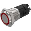 EAO 82-4552.2113 16mm Illum PButton Alu Flush Screw Maint. Ag Ring Red 12VAC/DC