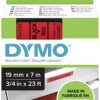 Taśma do nadruku D1 DYMO S0720870, 19 mm x 7 m, Kolor taśmy: czerwony / Kolor nadruku: czarny DYMO S0720870, 19 mm x 7 m
