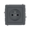 DECO Gniazdo pojedyncze z/u 2P+Z grafitowy mat 28DGP-1zp