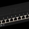 69307 Mini patch panel, Cat6, 12 ports, black