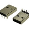 Wtyk; USB A; 180A-B; USB 2.0; czarny; przewlekany (THT); kątowe 90°; poziome; brąz fosforowany; RoHS