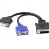 DMS-59 Male To DVI 24+5 Female + VGA Female Cable Adapter Splitter