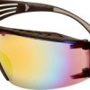 3M SecureFit SF416XAS-BLK Okulary ochronne z zabezpieczeniem przeciw zaparowaniu, lustrzane szary, czarny