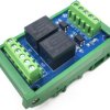 Moduł przekaźnikowy izolowany 2 kanałowy 12V PLC na szynę DIN