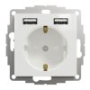 SEDNA DESIGN & ELEMENTS Gniazdo pojedyncze z uziemieniem schuko + 2x USB A 2,4A białe SDD111052 SCHNEIDER ELECTRIC