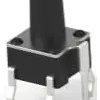 Short-stroke pushbutton, Form A (N/O), 50 mA/24 VDC, unlit , actuator (black, L 5.9 mm), 1.56 N, THT, 1-1825955-4