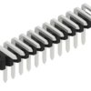 Pin header, 12 pole, pitch 1.27 mm, angled, black, 10060927