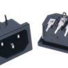 Gniazdo zatrzaskowe IEC męskie do PCB, standard IEC320, 10A, 250V AC