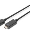 Adapter cable, 2 m, black, DisplayPort 1.2 plug, straight to HDMI plug type A, straight, AK-340303-020-S