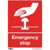 Worksafe SS35V10 Safety Sign Emergency Stop - Self-Adhesive Vinyl - PK10
