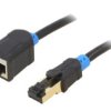 Iblbh Przedłużacz Rj45 S/Ftp 6 Ofc Pvc Czarny 2M Pokrycie: Złocony