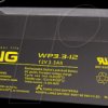 WP 3.3-12 Maintenance-free rechargeable lead-fleece battery, 3.3 Ah, 12 V