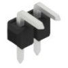 Pin header, 2 pole, pitch 2.54 mm, angled, black, 10057928