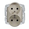 MINI Mechanizm gniazda podwójnego do ramki z uziemieniem 2x(2P+Z) (przesłony torów prądowych) taupe 60MGPR-2zp KARLIK