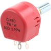 Potencjometr 50Ω typ Obrotowy TE Connectivity średnica wału 6,35 mm 1W długość wału 15mm Montaż panelowy