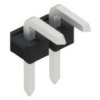 Pin header, 2 pole, pitch 2.54 mm, angled, black, 10058798