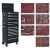 Sealey TBTPCOMBO2 Tool Chest Combi 14 Drawer - BB Runners - Blk & Tool Kit 446pc