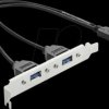 67345 USB Type-E Key A male to 2 x USB 5 Gbps Type-A female with slot