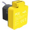 PCE U25050 USB Surface-Mount Socket IP54 Yellow 5V/2.1A 2-Way