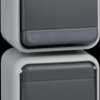 448629 Universal switch + socket, vertical, 10/16A, IP44, AquaTop, grey