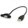Kabel do montażu panelowego USB A-A m/ż