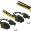 85452 Delock Cable PCIe power 6 pin female > 2x 8 pin male, 15 cm