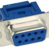Gniazdo; D-Sub; Canon 9p; 9 torów; na taśmę; zaciskany; proste; niebieski; plastik; selektywnie złocone; skręcane; Oupin; RoHS
