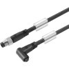 Sensor actuator cable, M8-cable plug, angled to M8-cable socket, angled, 3 pole, 1.5 m, PVC, black, 4 A, 1948670150