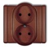 Flexi Gniazdo Podwójne B/U Brązowy Metalik 9Fgp-2P